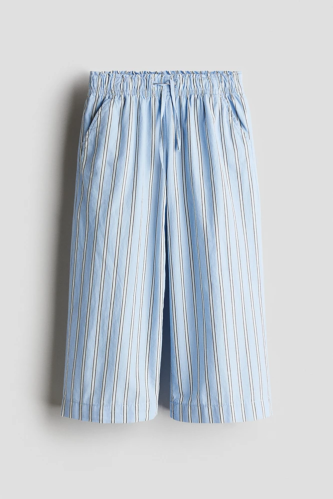 Wide-Leg Cotton Pants