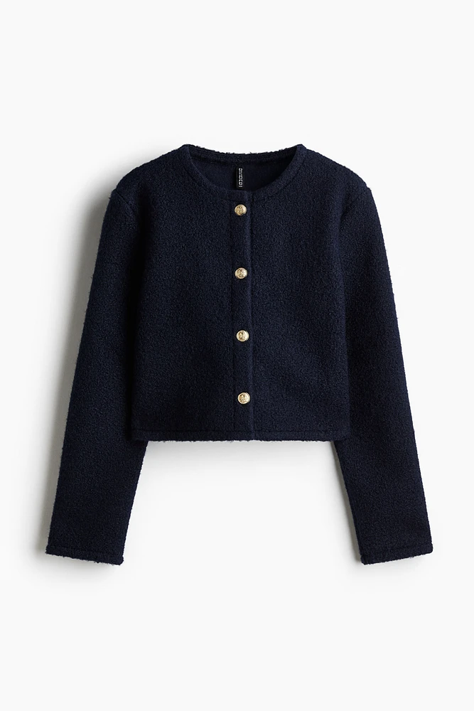 Bouclé-Weave Cardigan