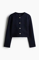 Bouclé-Weave Cardigan