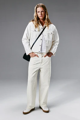 Jeans ample à motifs