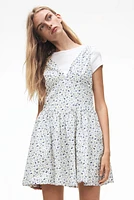 Cotton Dress with Flared Skirt