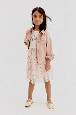 Printed Tulle-Skirt Dress