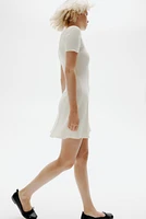 Rib-Knit Dress with Flared Skirt