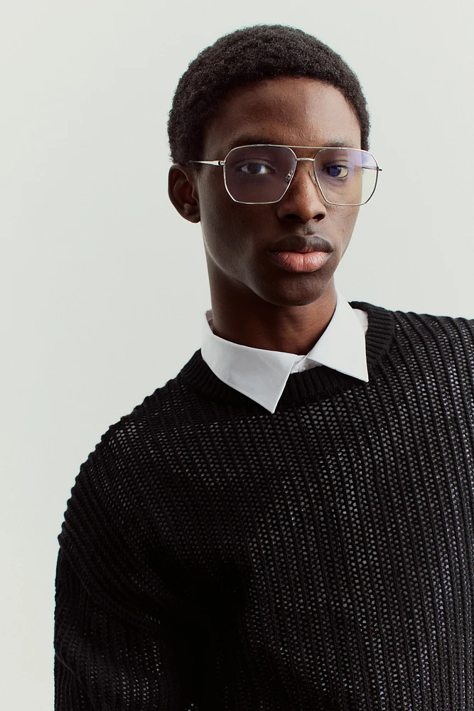 Loose-Fit Hole-Knit Sweater