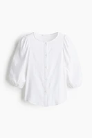 Linen-Blend Blouse
