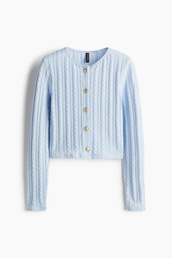 Cable-Knit-Look Cardigan