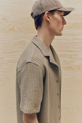 Loose-Fit Waffled Resort Shirt