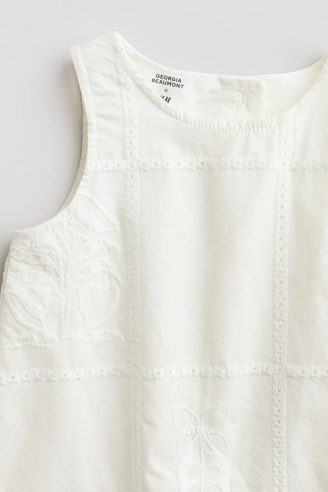 Embroidery-Detail Cotton Dress