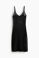 Hole-Knit Mini Beach Dress