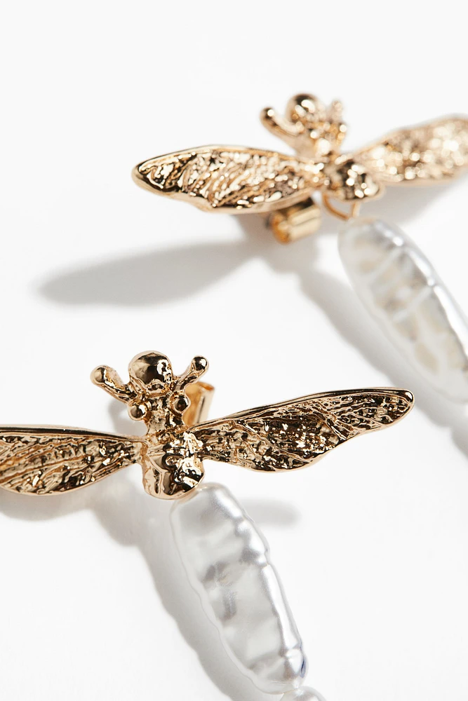 Dragonfly-Shaped Pendant Earrings