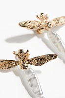 Dragonfly-Shaped Pendant Earrings