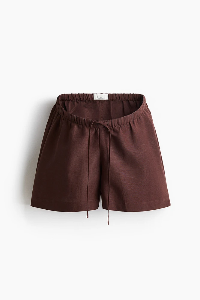 MAMA Before & After Linen-Blend Shorts