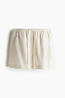 Short en lin avec cordon de serrage
