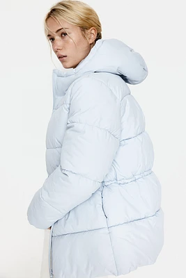 Oversized Drawstring-Waist Puffer Jacket