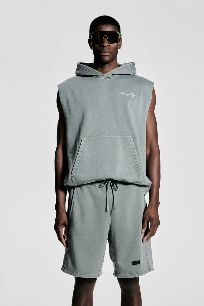 Loose-Fit Sleeveless Sports Hoodie