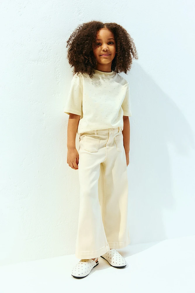 Flared Twill Pants