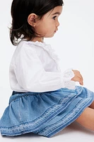 Flounced Denim Skirt