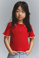 Rib-Knit Top with Collar