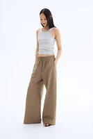 Wide-Leg Linen-Blend Pants