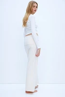 Foldover-Waist Jersey Pants