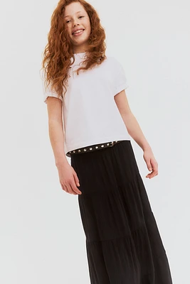 Smocked Tiered Skirt