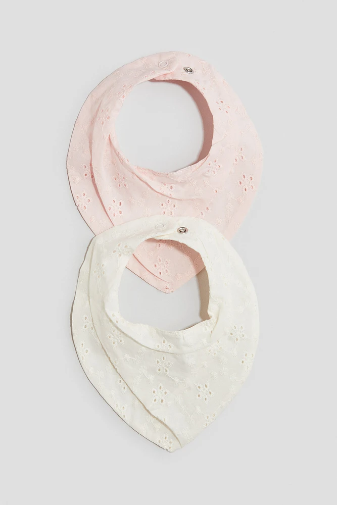 2-Pack Eyelet-Embroidered Bibs