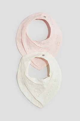 2-Pack Eyelet-Embroidered Bibs