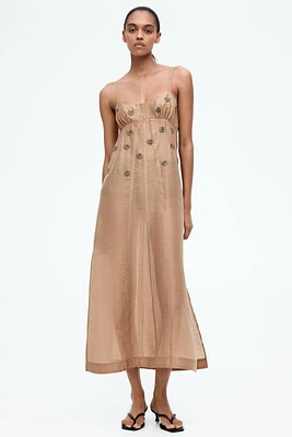 Sheer Embellished Slip Dress