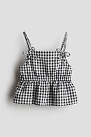 Bow-Detail Peplum Top