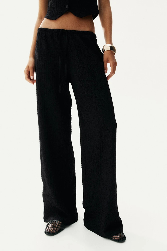 Crinkled Drawstring Pants