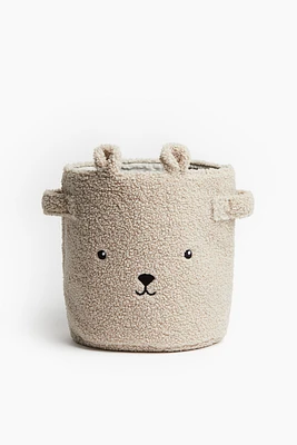 Petit panier de rangement en tissu peluche