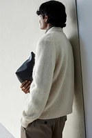 Regular Fit Brushed Wool-Blend Cardigan