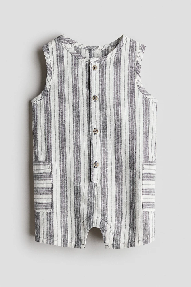 Sleeveless Linen Romper Suit