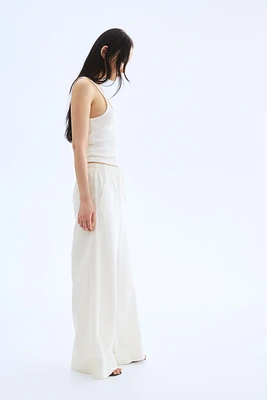 Pantalon large en lin mélangé