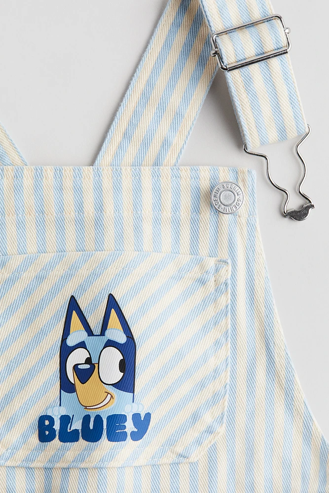 Printed-Motif Overall Shorts