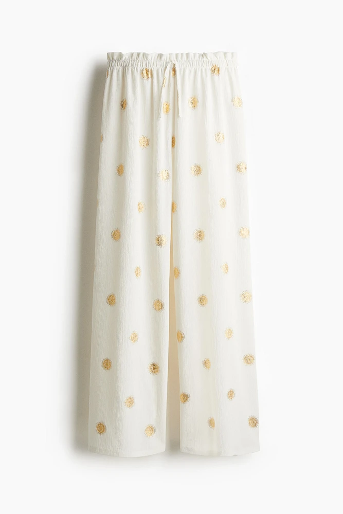 Crinkled Jersey Drawstring Pants