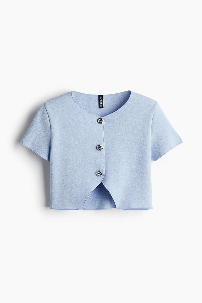 Short-Sleeved Jersey Cardigan