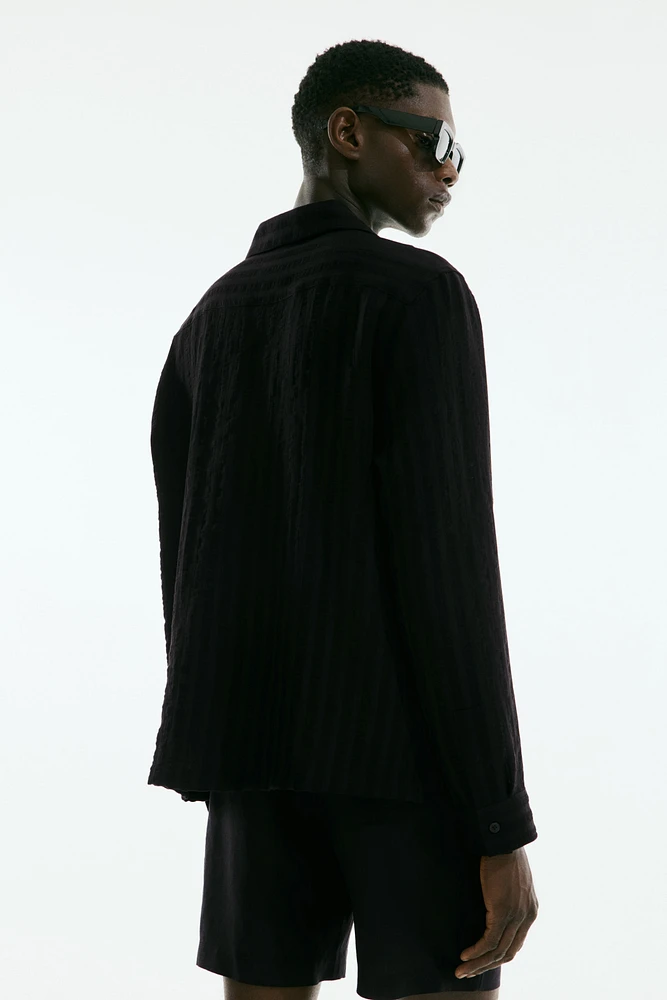 Regular-Fit Jacquard-Weave Resort Shirt
