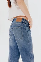 Low Knee-Length Denim Shorts