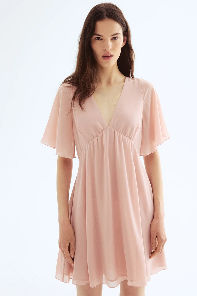 V-Neck Chiffon Dress
