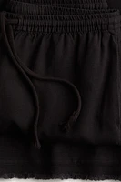Linen-Blend Drawstring Pants
