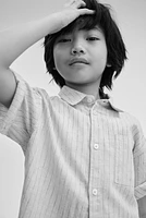 Short-Sleeved Linen-Blend Shirt