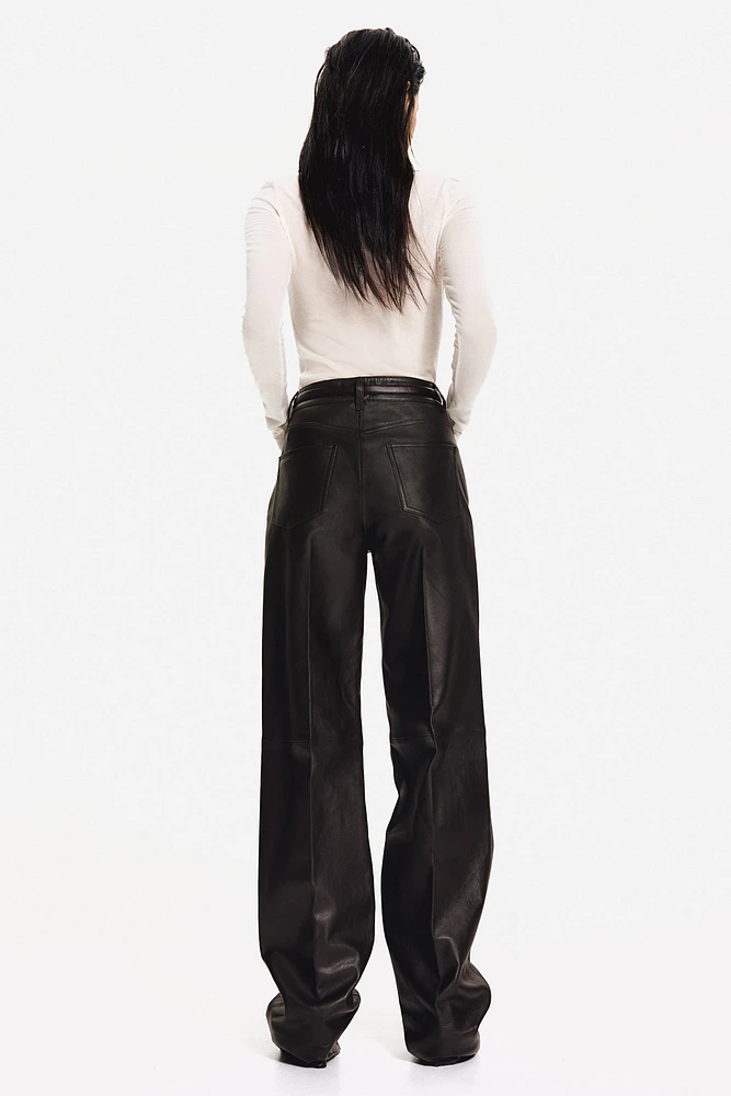 Straight Leather Pants