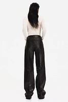 Straight Leather Pants