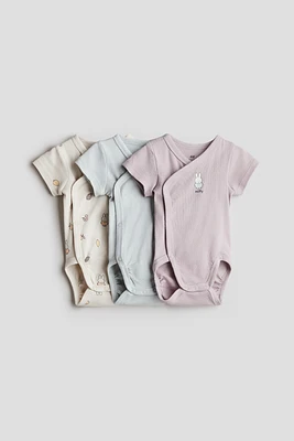 3-Pack Cotton Wrapover Bodysuits