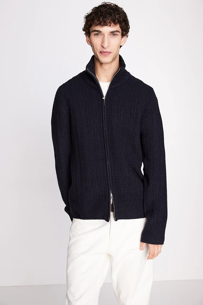 Regular Fit Textured-Knit Cardigan