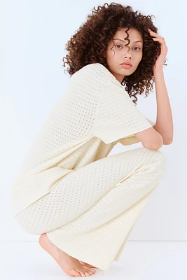 Pointelle-Knit Polo Shirt