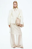 Collarless Twill Blazer