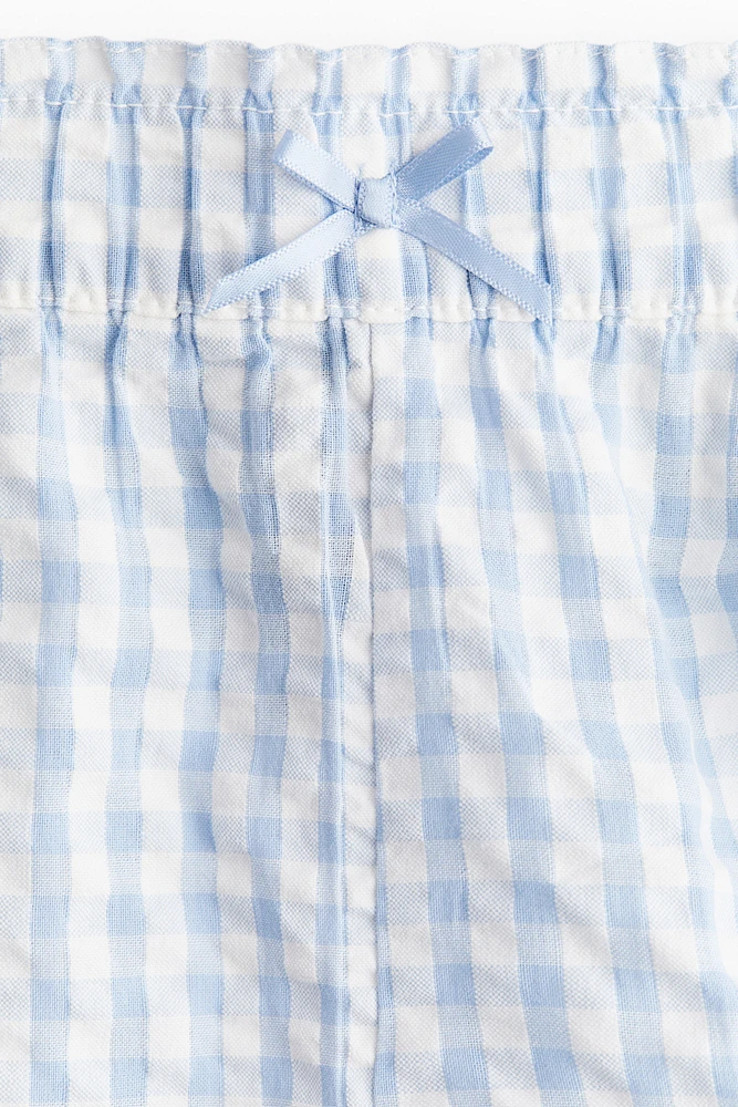 Short en crépon de coton à taille élastique
