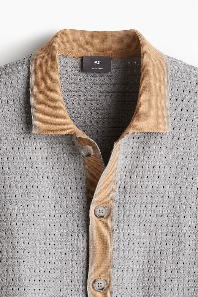 Regular Fit Pointelle-Knit Shirt